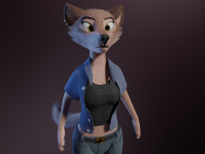 Maylin Anthro Wolf 3D Модель