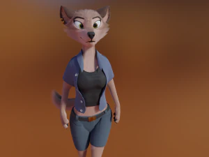 Maylin Anthro Wolf 3D Model