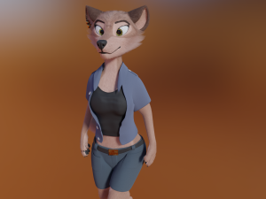 Maylin Anthro Wolf 3D Модель