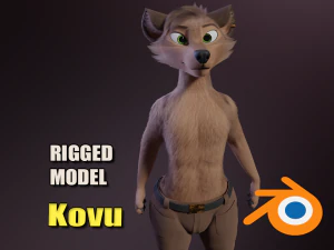 Kovu Anthro Loup Modèle 3D