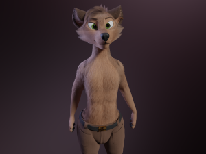 Kovu Anthro Wolf 3D Model