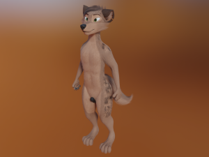 Kovu Anthro Wolf 3D Model