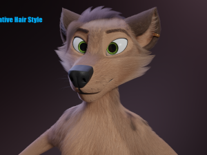 Kovu Anthro Wolf 3D Model