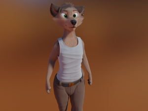 Kovu Anthro Wolf 3D Model