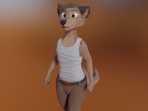 Kovu Anthro Wolf 3D Model