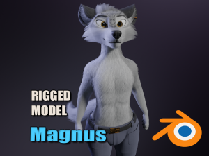 Magnus Anthro Wolf 3D Model