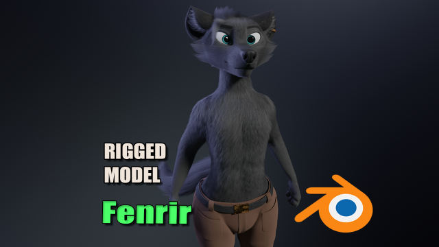 Fenrir Anthro Wolf 3D Model .c4d .max .obj .3ds .fbx .stl .blend 