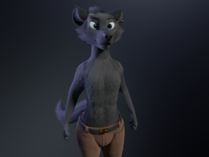 Fenrir Anthro Wolf 3D Model