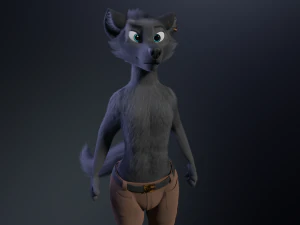 Fenrir Anthro Lupo Modello 3D