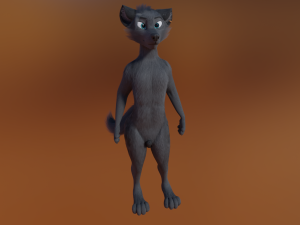 Fenrir Anthro Wolf 3D Model