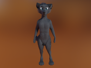 Fenrir Anthro Wolf 3D Model