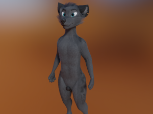 Fenrir Anthro Wolf 3D Model
