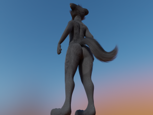 Fenrir Anthro Wolf 3D Model