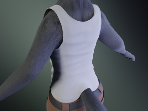 Fenrir Anthro Wolf 3D Model