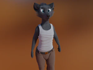 Fenrir Anthro Lupo Modello 3D