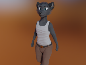 Fenrir Anthro Wolf 3D Model