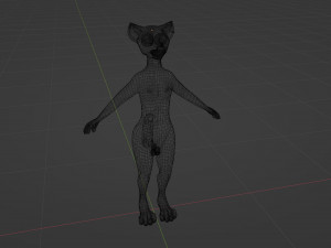 Fenrir Anthro Wolf 3D Model