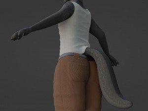 Fenrir Anthro Wolf 3D Model