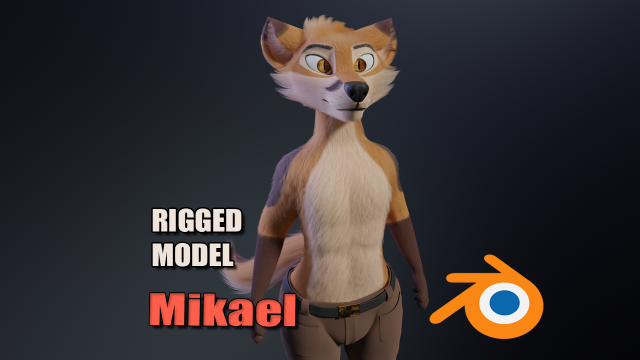 Mikael Anthro Fox Modelo 3D .c4d .max .obj .3ds .fbx .stl .blend 
