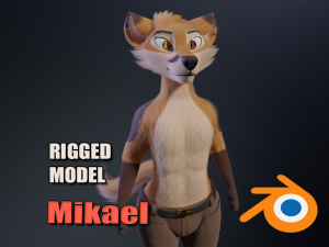 Mikael Anthro Fox 3D Model