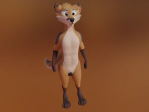Mikael Anthro Fox 3D Model