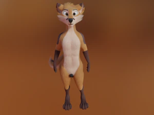 Mikael Anthro Fox 3D Model