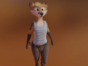 Mikael Anthro Fox 3D Model