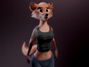 Celeste Anthro Fox 3D Model