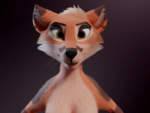 Celeste Anthro Fox 3D Model