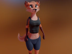 Celeste Anthro Fox 3D Model