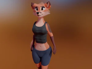 Celeste Anthro Fox 3D Model