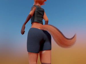 Celeste Anthro Fox 3D Model
