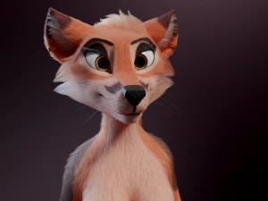 Celeste Anthro Fox 3D Model