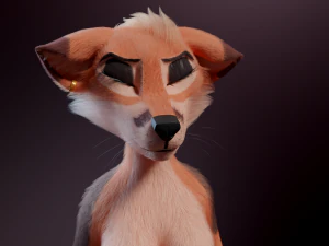 Celeste Anthro Fox 3D Model