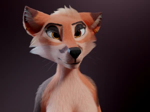 Celeste Anthro Fox 3D Model