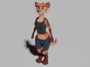 Celeste Anthro Fox 3D Model