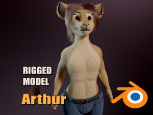 Arthur Anthro Lion 3D Model