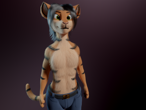 John Anthro Tiger 3D मॉडल