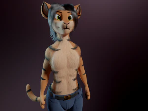 John Anthro Tiger 3D Model