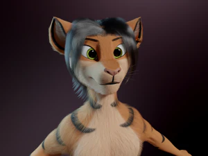 John Anthro Tiger 3D Model