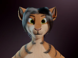 John Anthro Tiger 3D Model