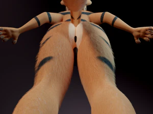 John Anthro Tiger 3D Model
