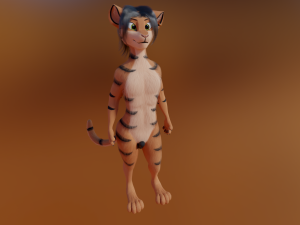 John Anthro Tiger 3D मॉडल