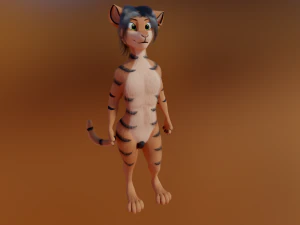 John Anthro Tiger 3D Model