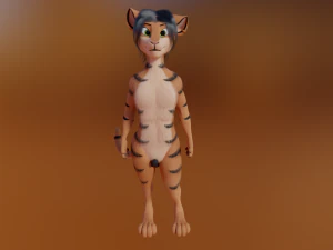 John Anthro Tiger 3D Model