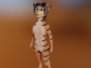 John Anthro Tiger 3D मॉडल
