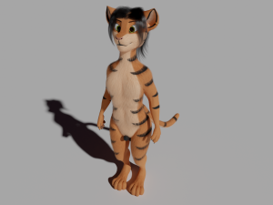 John Anthro Tiger 3D मॉडल