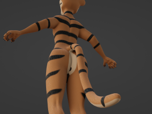 John Anthro Tiger 3D मॉडल