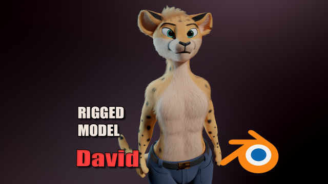 David Anthro Cheetah 3D मॉडल .c4d .max .obj .3ds .fbx .stl .blend 