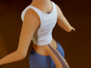 Yelena Anthro Dingo 3D Model